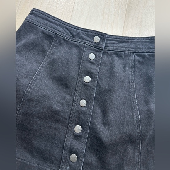 Madewell Metropolis Snap Jean Skirt Rawley Black Size 6 - Picture 7 of 11